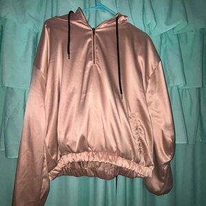 Pink Satin Hoodie